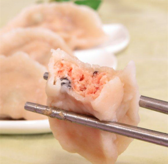 三文鱼馅水饺，这个做好不能放久哦